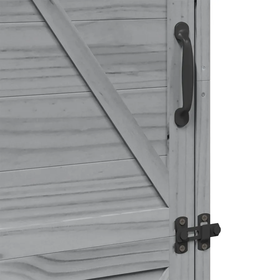 Abri de jardin Gris 59,5 x 56 x 176,5 cm Bois de Sapin Massif - 9