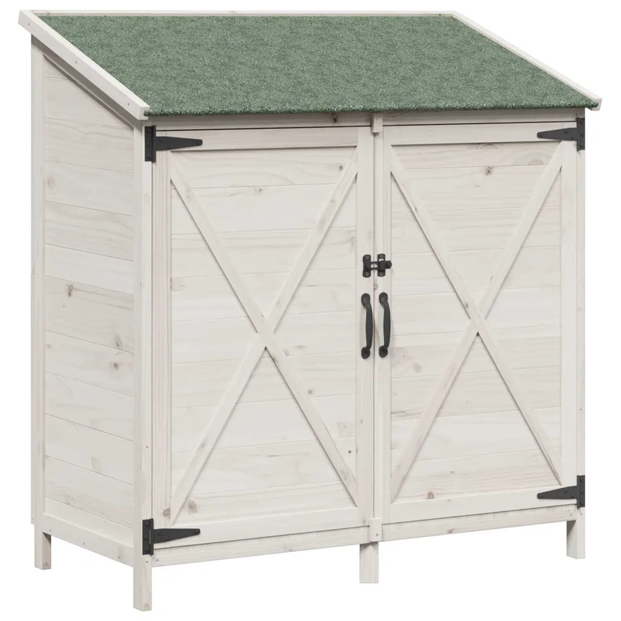 Abri de jardin Blanc 106 x 56 x 113,5 cm Bois de Sapin Massif - 2