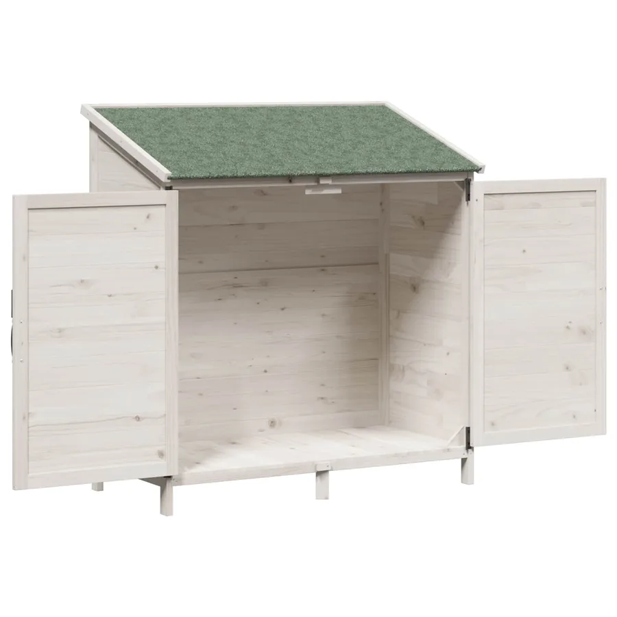Abri de jardin Blanc 106 x 56 x 113,5 cm Bois de Sapin Massif - 4
