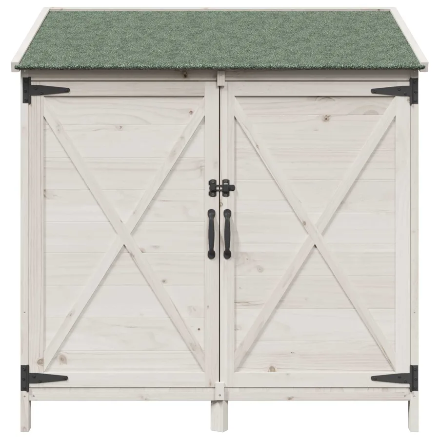 Abri de jardin Blanc 106 x 56 x 113,5 cm Bois de Sapin Massif - 5