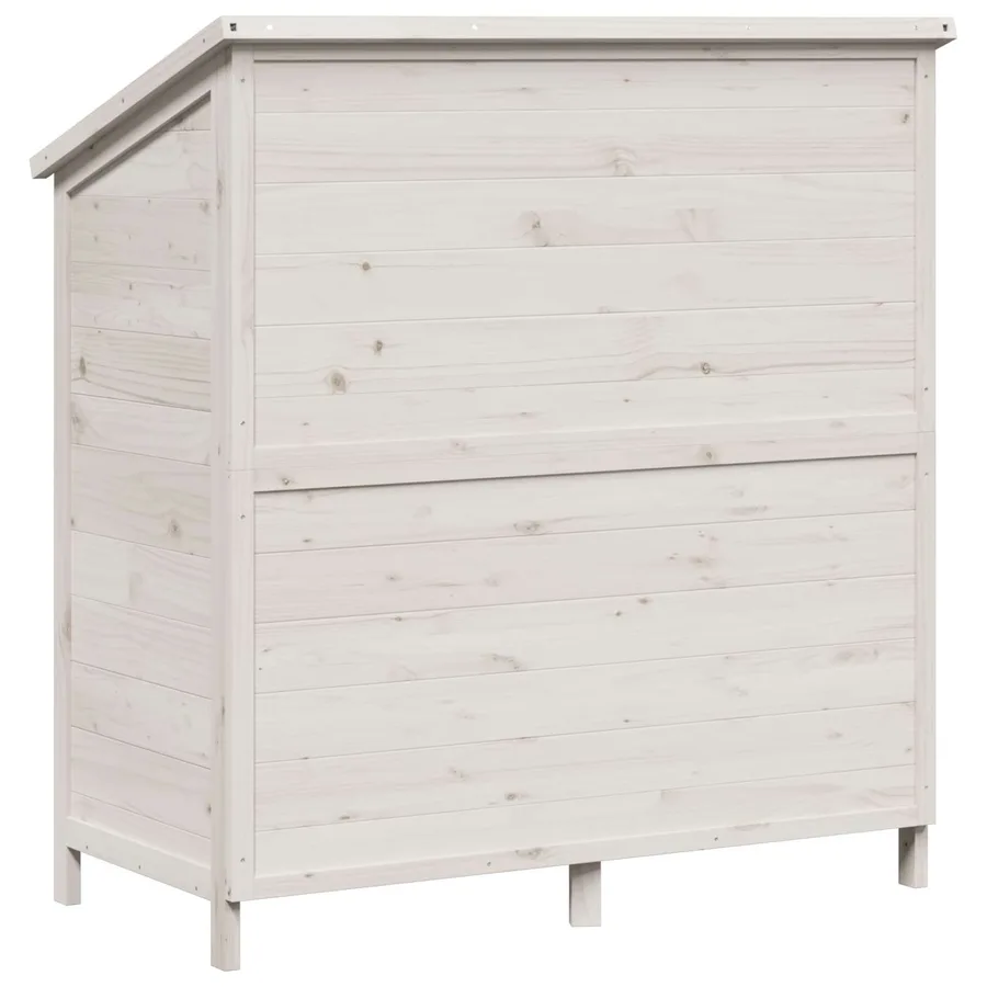 Abri de jardin Blanc 106 x 56 x 113,5 cm Bois de Sapin Massif - 7