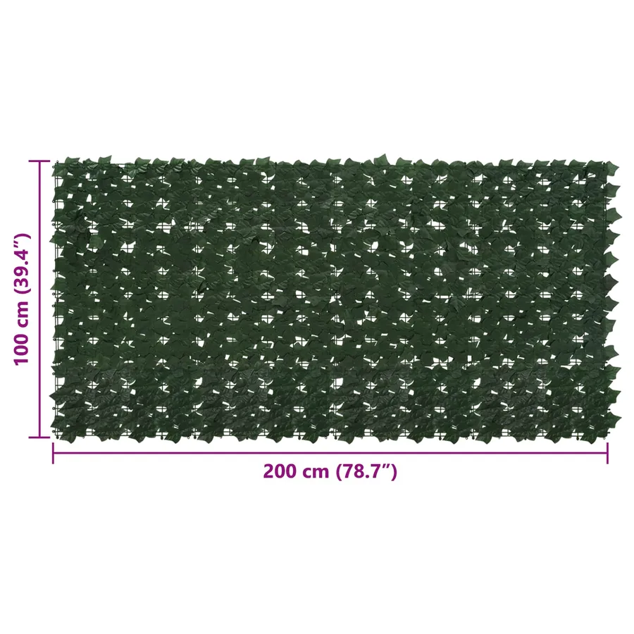 Écran de balcon avec feuilles Vert foncé 200 x 100 cm - 5