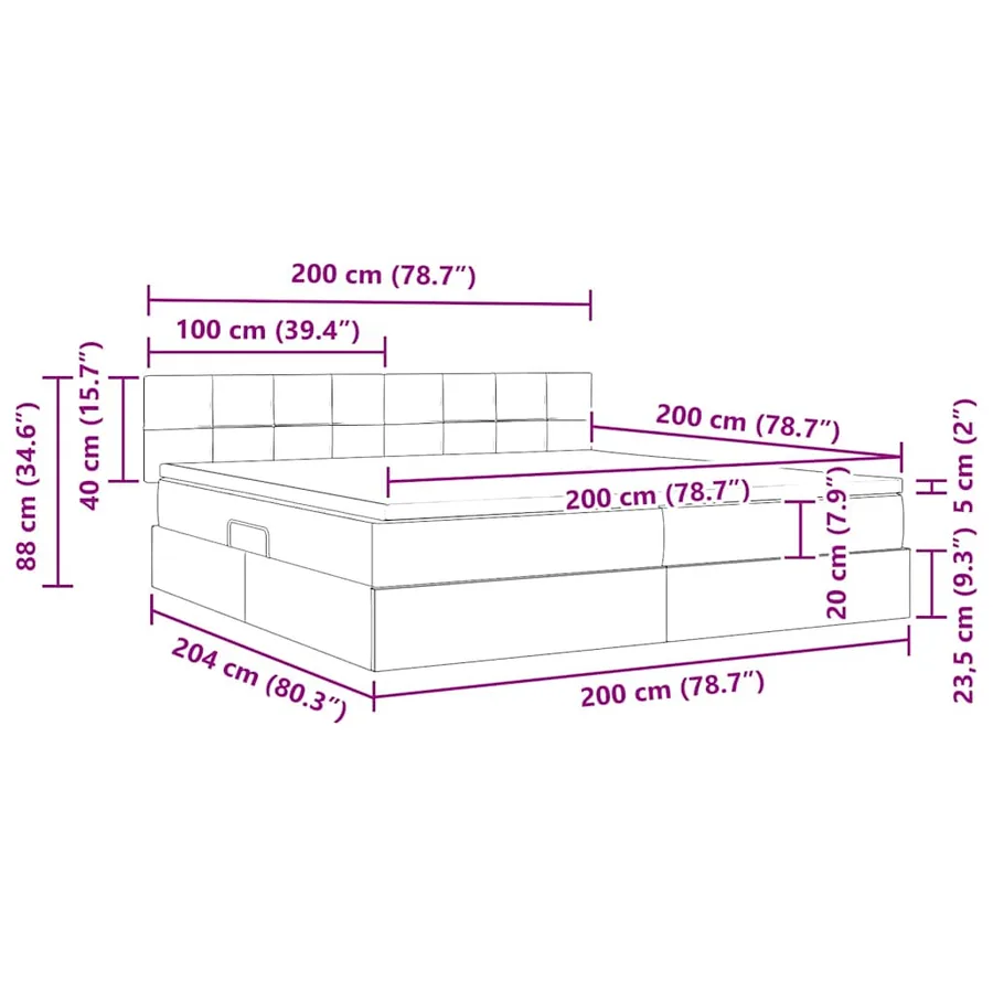Lit de Rangement Vert foncé 200 x 200 cm Velours - 16