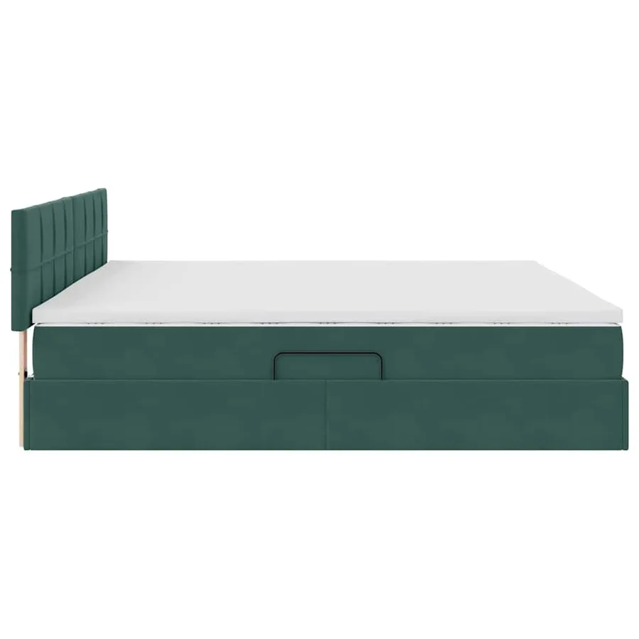 Lit de Rangement Vert foncé 200 x 200 cm Velours - 8