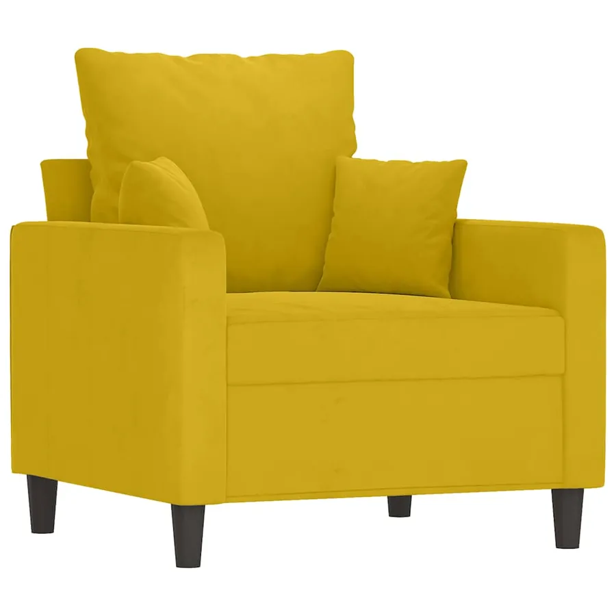 Ensemble de canapés 3 pcs avec coussins Jaune Velours - 3