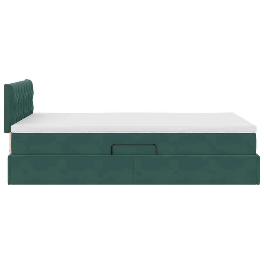 Lit de rangement LED avec matelas Vert foncé 120 x 190 cm - 11