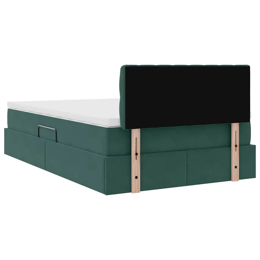 Lit de rangement LED avec matelas Vert foncé 120 x 190 cm - 12