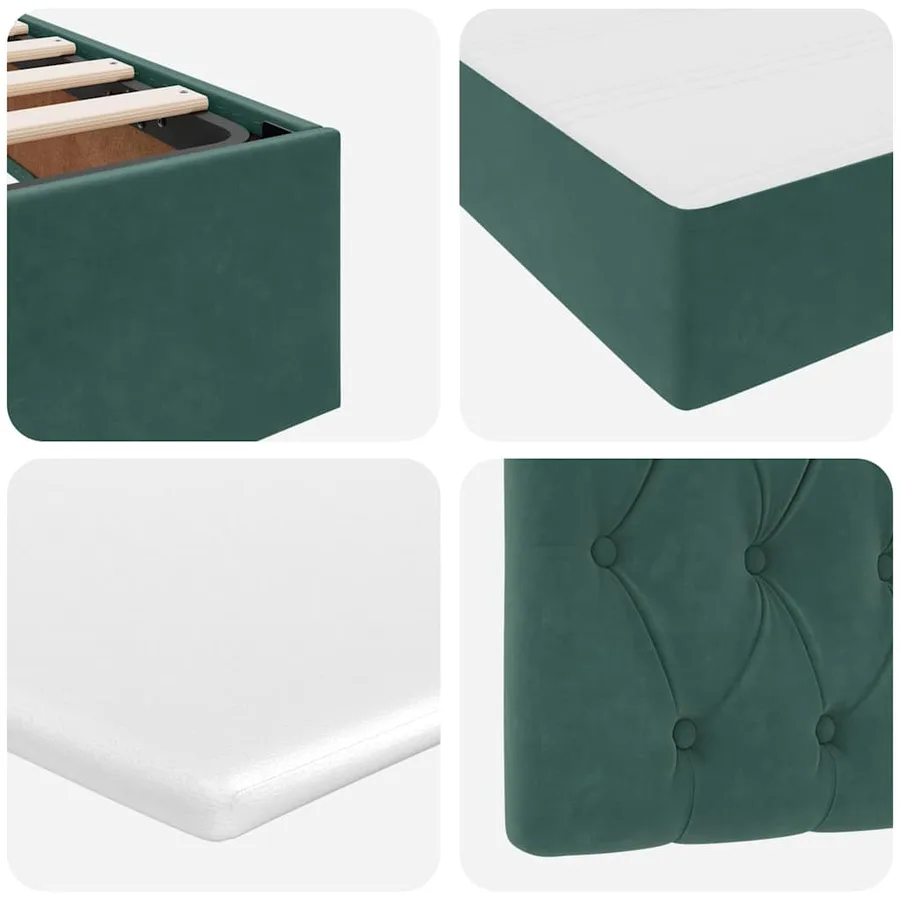 Lit de rangement LED avec matelas Vert foncé 120 x 190 cm - 13