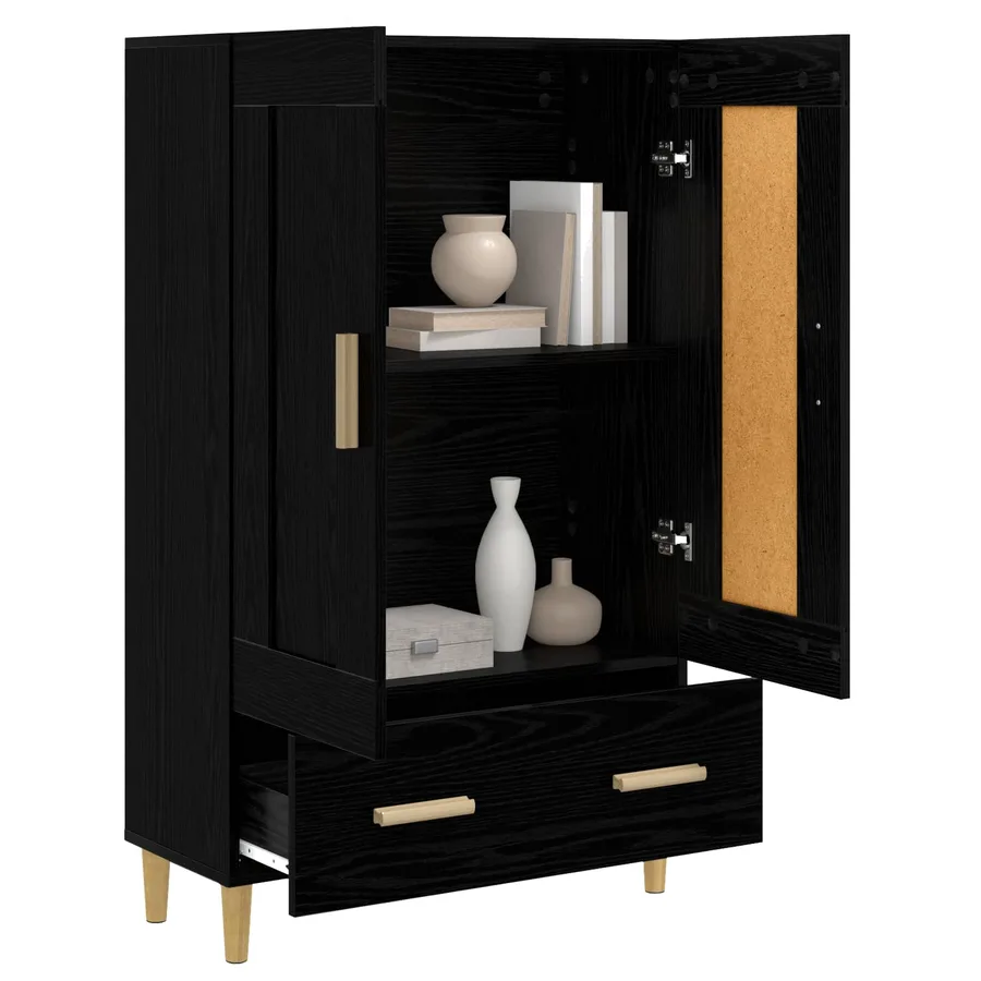 Haut Armoire Chêne noir 70 x 31 x 115 cm Bois d'ingénierie - 2