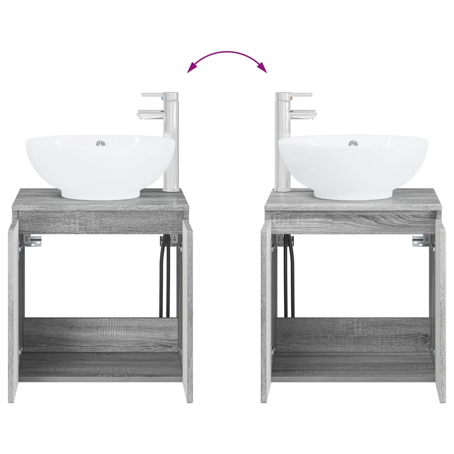 Ensemble d'armoire de salle de bain 5 pcs Sonoma gris - 13