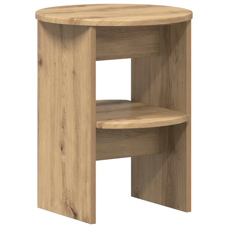 Meuble d'appoint Chêne Artisanal Ø40 x 50 cm Bois d’ingénierie - 2
