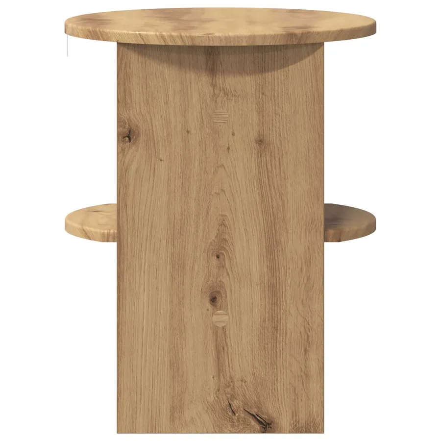 Meuble d'appoint Chêne Artisanal Ø40 x 50 cm Bois d’ingénierie - 5