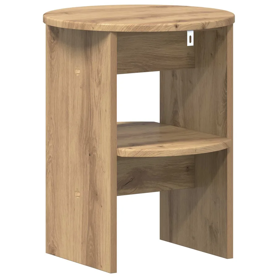 Meuble d'appoint Chêne Artisanal Ø40 x 50 cm Bois d’ingénierie - 6