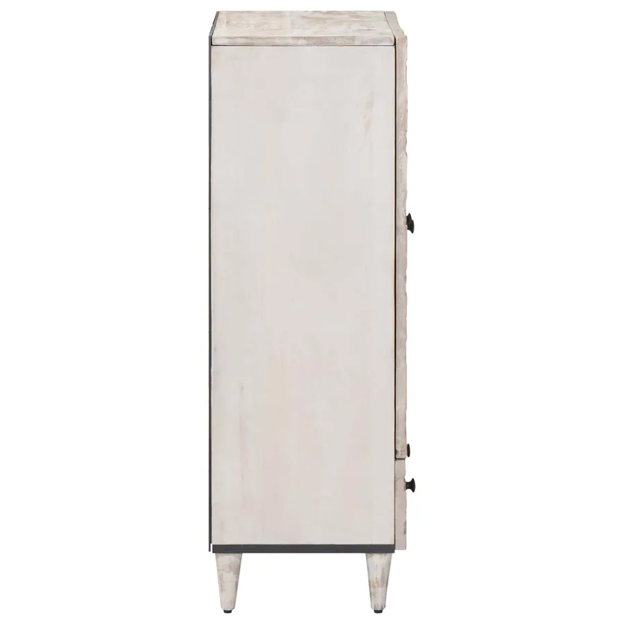 Buffet Haut Blanc 60 x 33,5 x 100 cm Bois de mangue massif - 4
