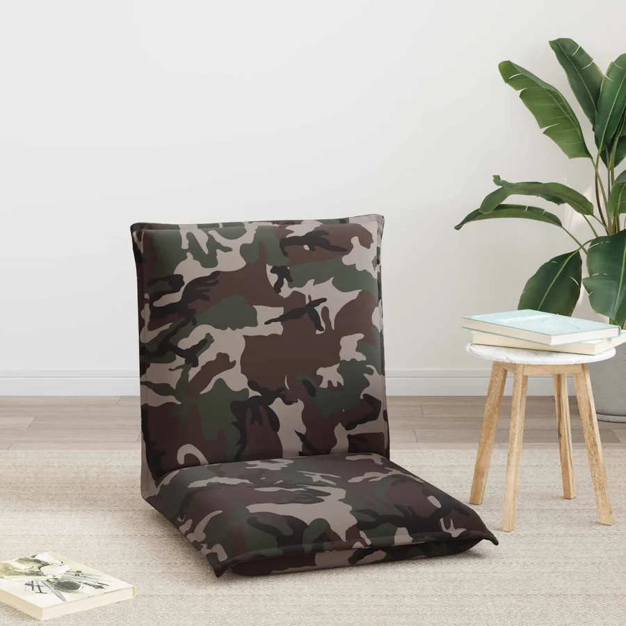 Fauteuil de sol ajustable Armée Tissu - 3