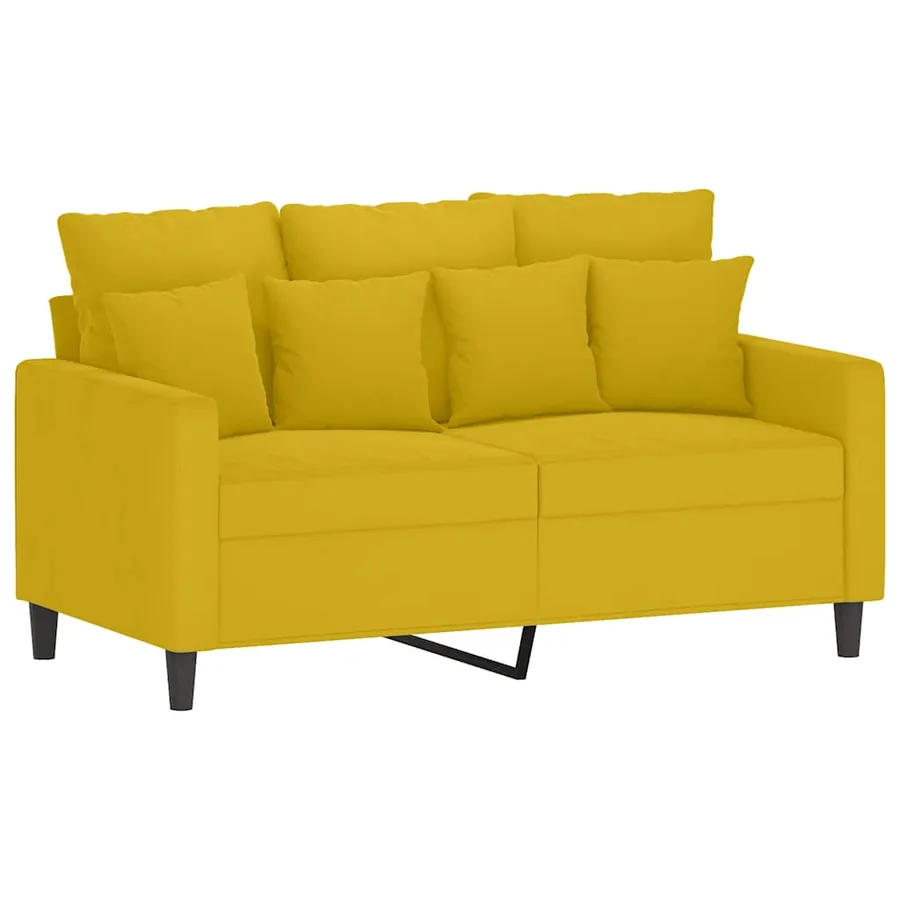 Ensemble de canapés 3 pcs avec coussins Jaune Velours - 3