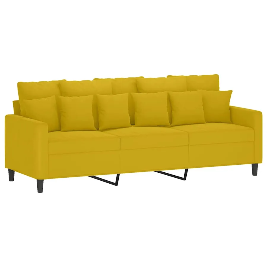 Ensemble de canapés 3 pcs avec coussins Jaune Velours - 4