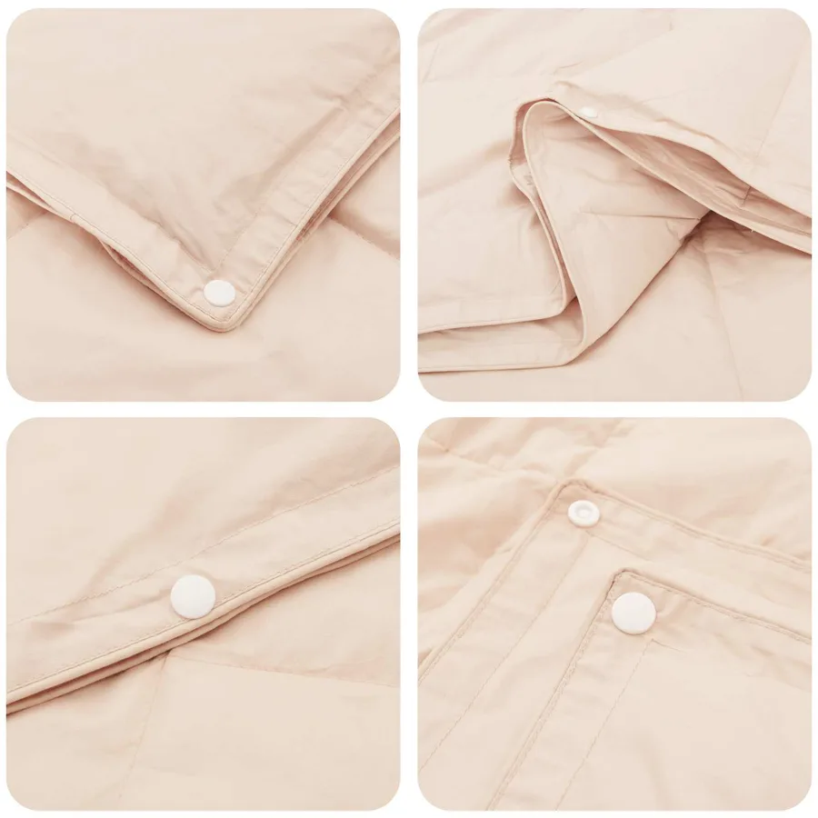 Ensemble de Duvet Beige 137 x 200 cm Coton, Kapok, Polyester - 5