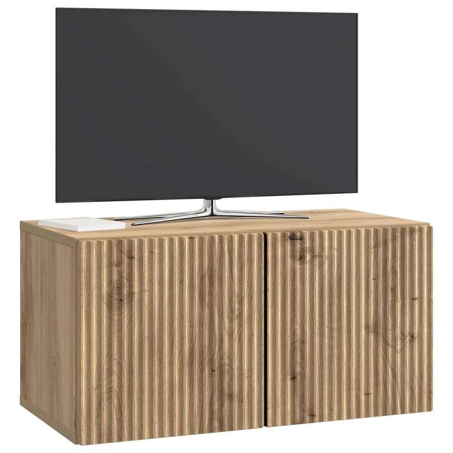 Meuble TV mural 59,5 x 31 x 30 cm Chêne artisanal - 3