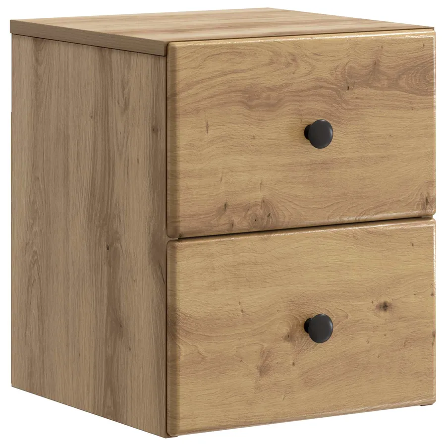 Cabinet de chevet mural Chêne artisanal 34,5 x 33 x 40 cm - 2