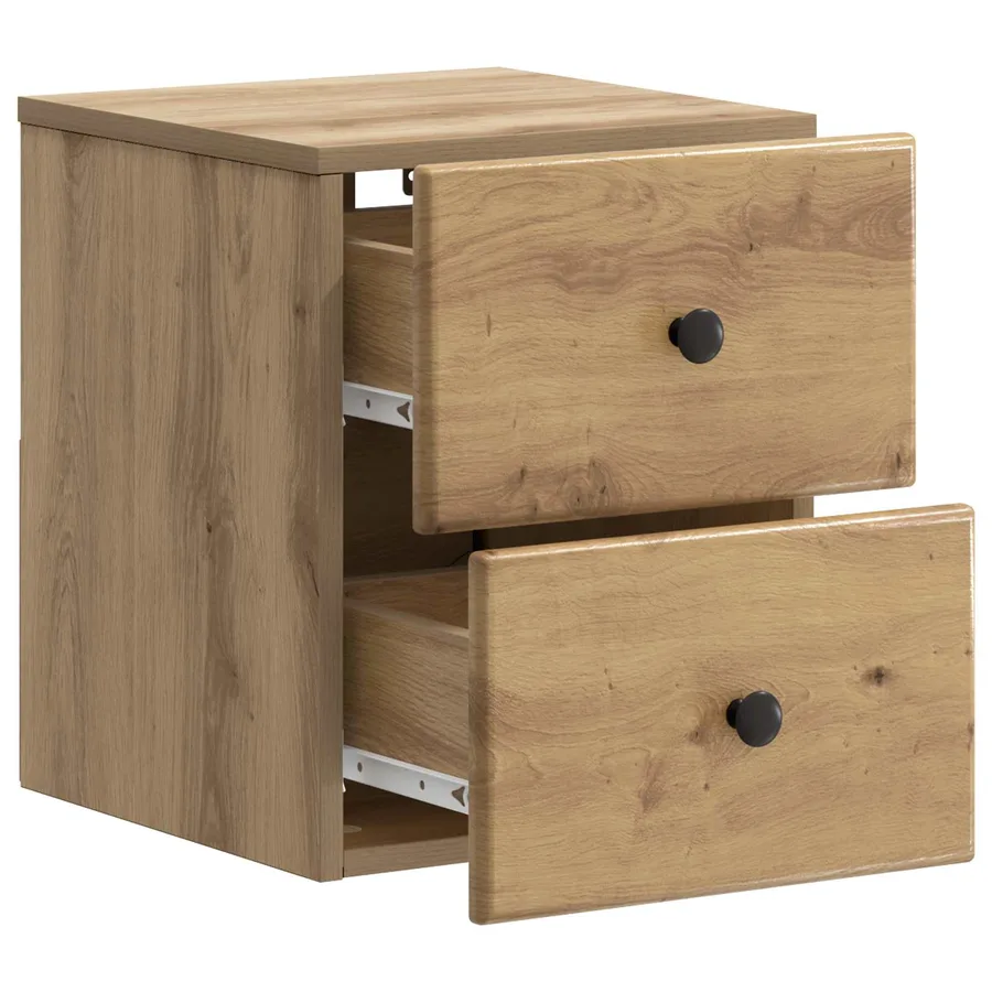 Cabinet de chevet mural Chêne artisanal 34,5 x 33 x 40 cm - 4