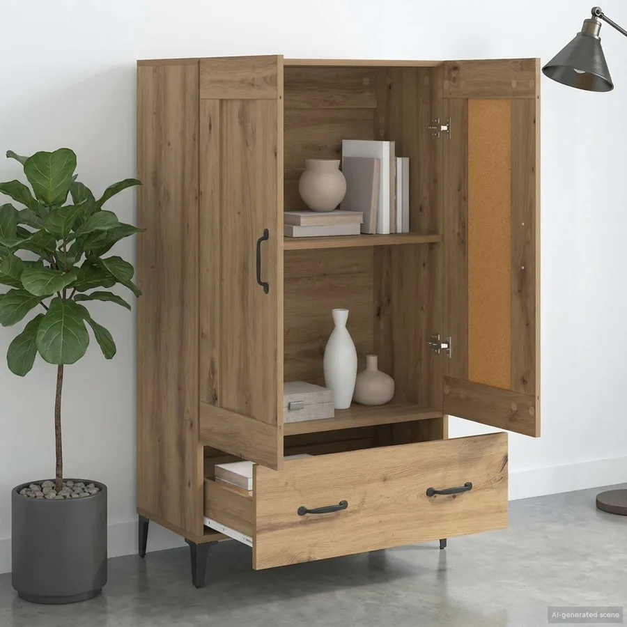 Haut Armoire Chêne artisanal 70 x 31 x 115 cm Bois d'ingénierie - 6