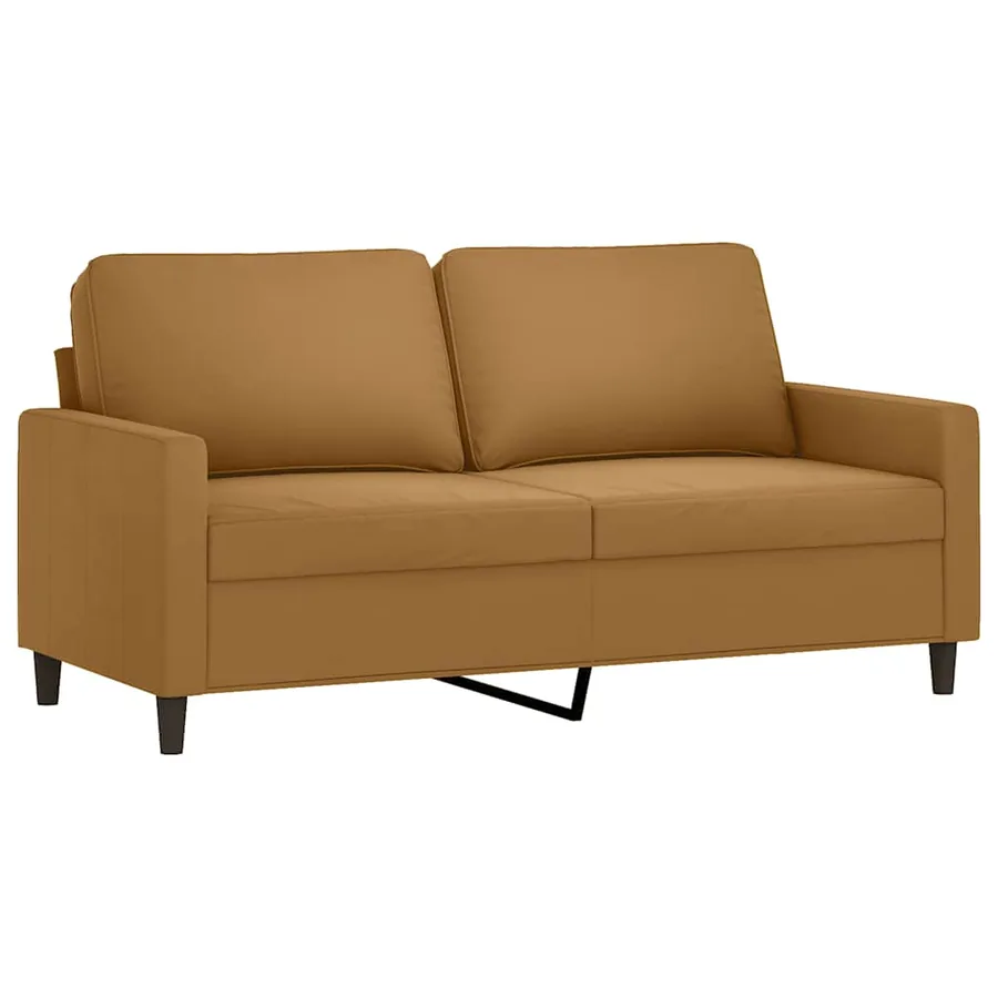 Canapé à 2 places Marron 140 cm Velours - 2
