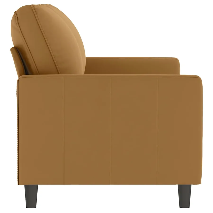 Canapé à 2 places Marron 140 cm Velours - 4