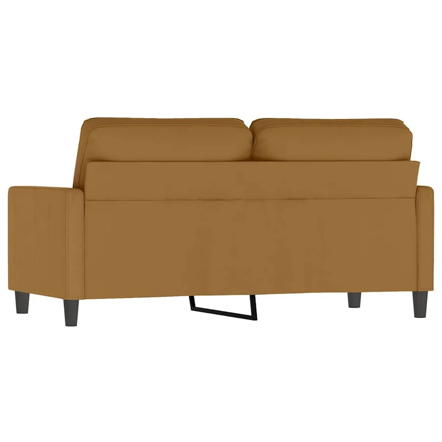 Canapé à 2 places Marron 140 cm Velours - 5