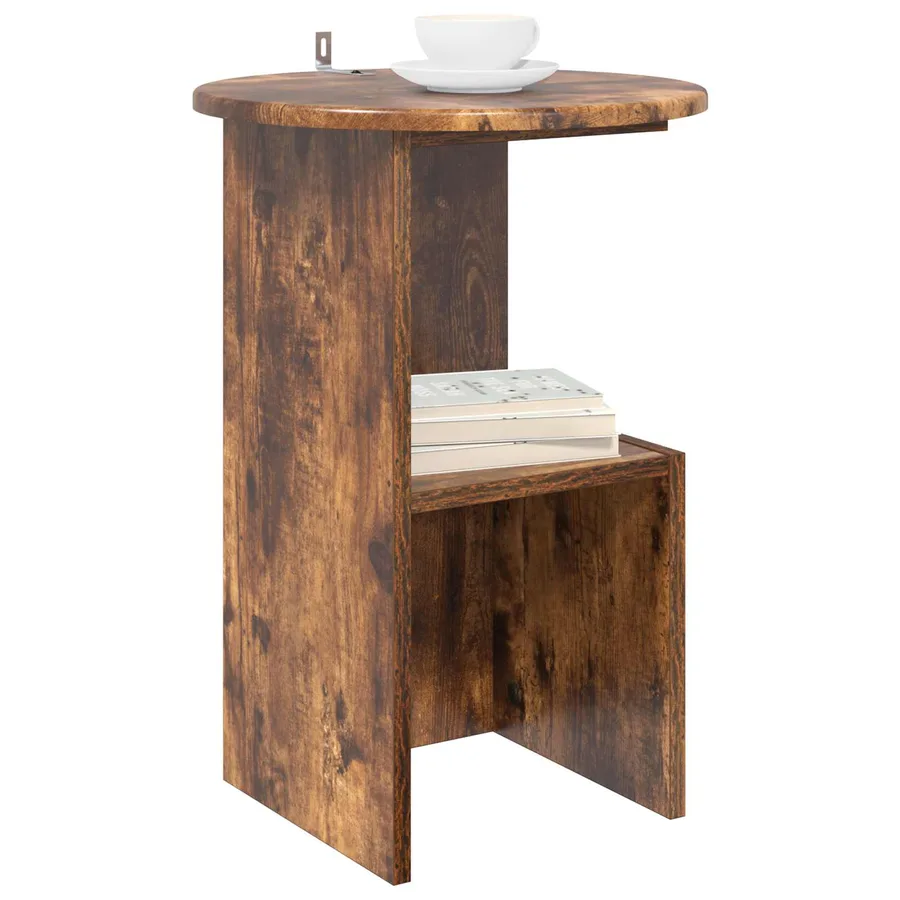 Table d'appoint Chêne fumé Ø 39,5 x 55 cm Bois d'ingénierie - 3