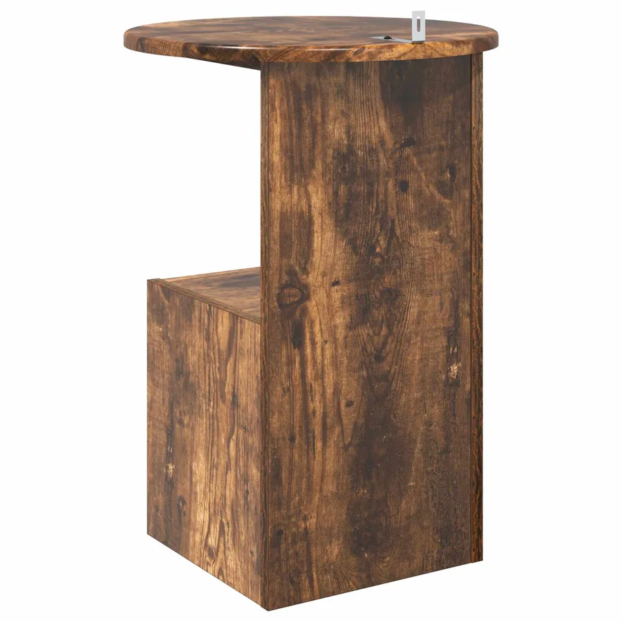Table d'appoint Chêne fumé Ø 39,5 x 55 cm Bois d'ingénierie - 7