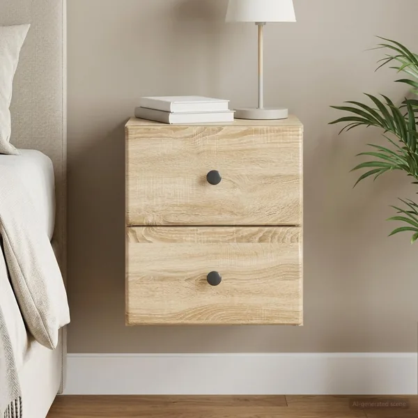 Cabinet de chevet mural Chêne Sonoma 34,5 x 33 x 40 cm