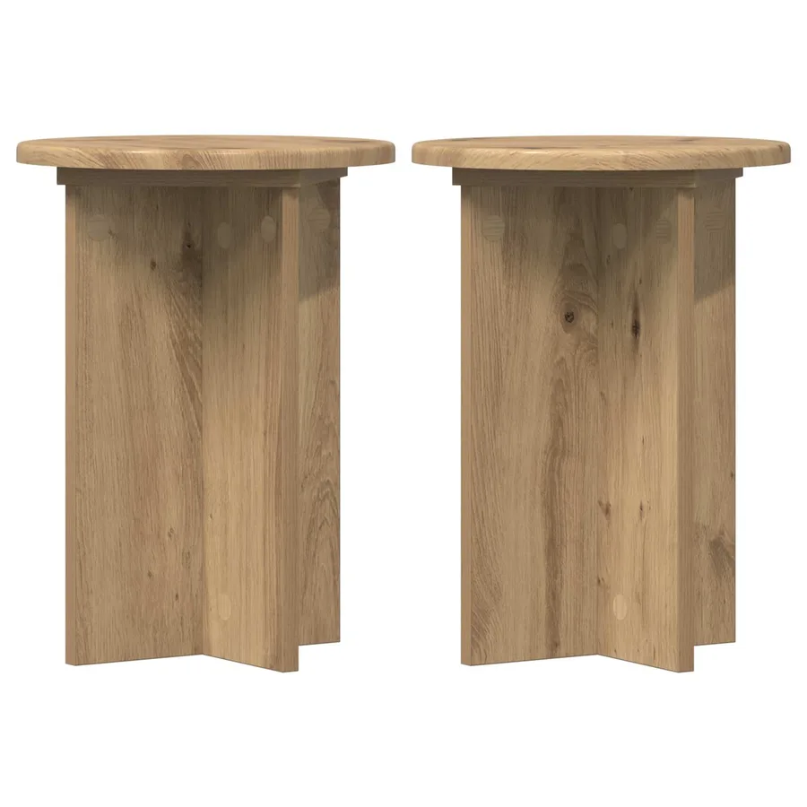 Support de Plante 2 pc Chêne artisanal Ø29,5 x 40 cm - 2