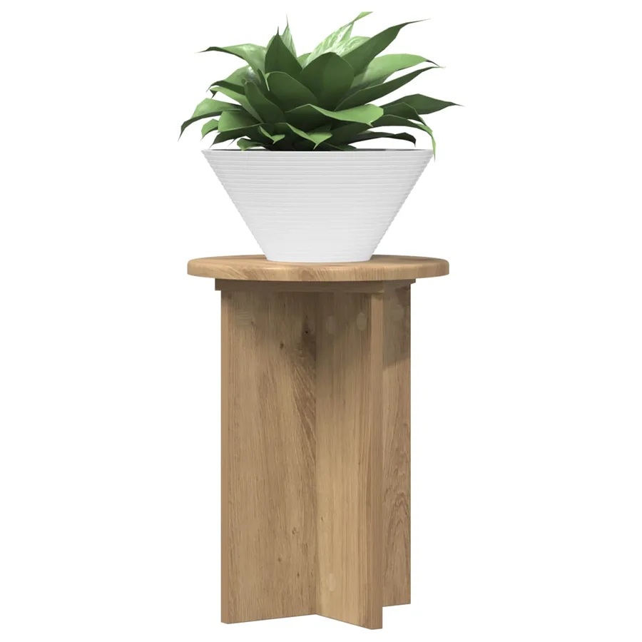 Support de Plante 2 pc Chêne artisanal Ø29,5 x 40 cm - 3