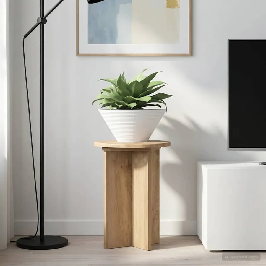 Support de Plante 2 pc Chêne artisanal Ø29,5 x 40 cm - 4