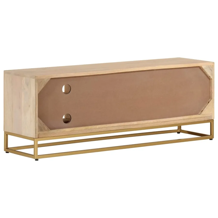 Meuble TV 110x30x40 cm bois massif de manguier et fer - 6