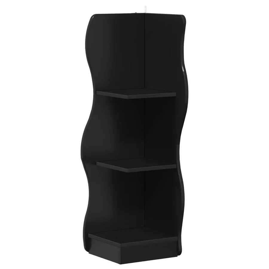 Étagère d'angle Noir 34 x 33 x 102 cm Bois d'ingénierie - 2