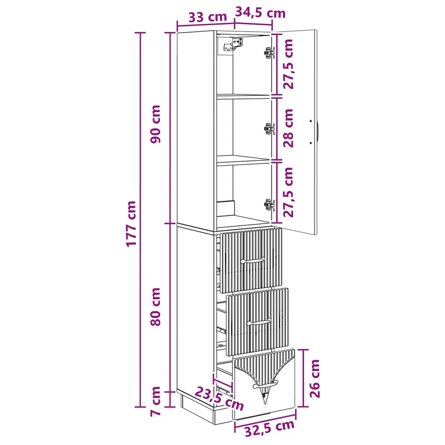 Ensemble de Meubles 2 pcs Chêne Sonoma 33 x 34,5 x 87 cm - 9