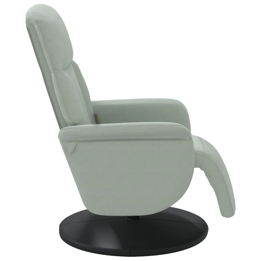 Fauteuil inclinable de massage repose-pied gris clair velours - 5