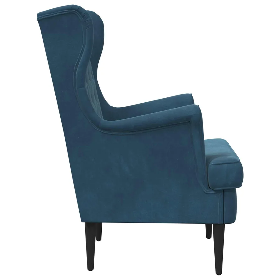 Fauteuil Bleu Velours - 5