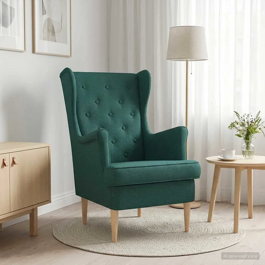 Fauteuil Vert foncé Tissu - 3