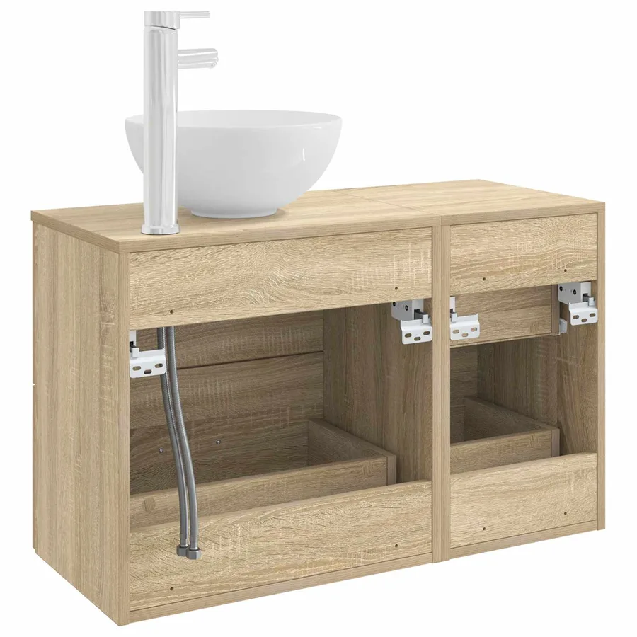 Ensemble de mobilier de salle de bain 2 pcs Chêne Sonoma - 5