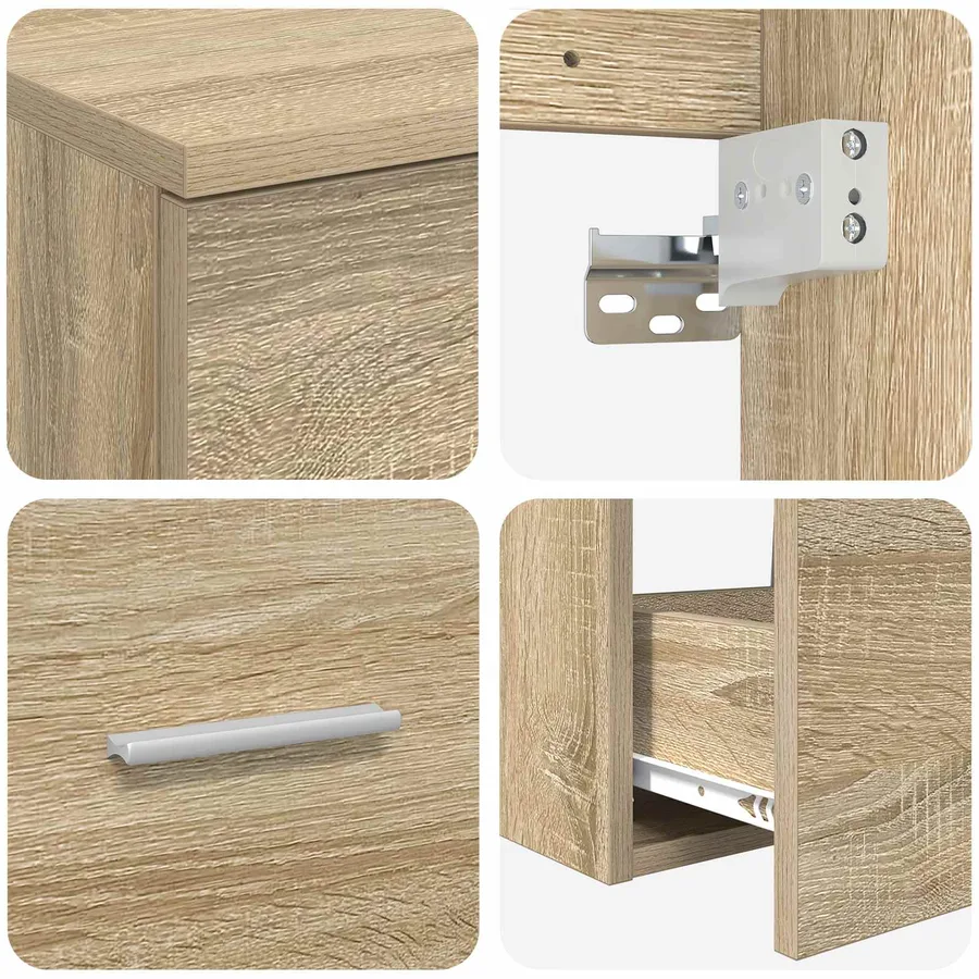 Ensemble de mobilier de salle de bain 2 pcs Chêne Sonoma - 6