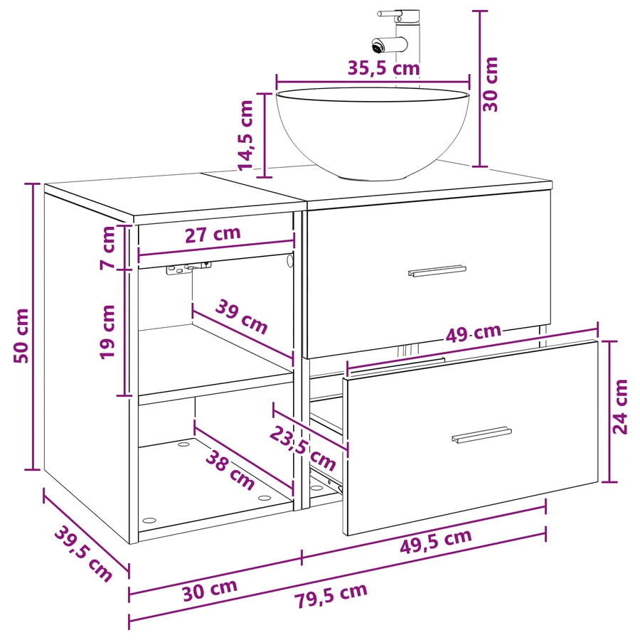 Ensemble de mobilier de salle de bain 2 pcs Blanc - 11