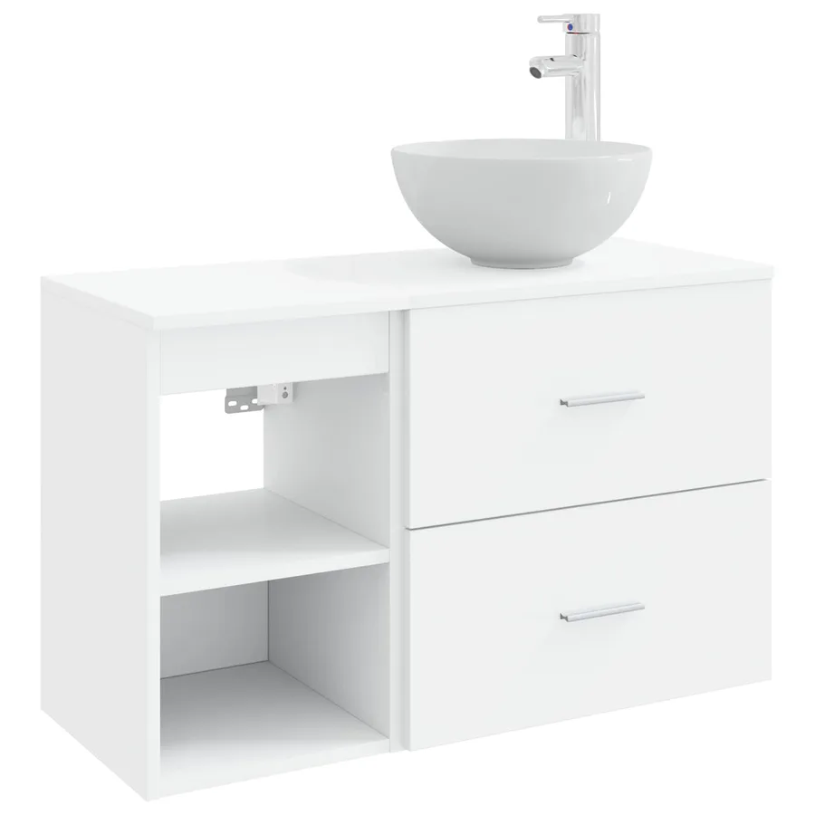 Ensemble de mobilier de salle de bain 2 pcs Blanc - 2