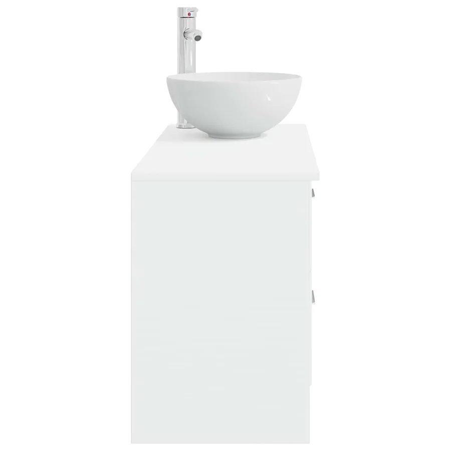 Ensemble de mobilier de salle de bain 2 pcs Blanc - 5