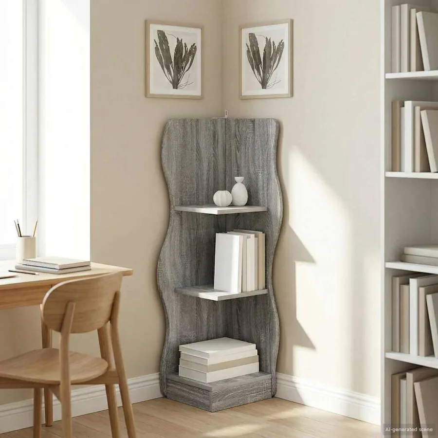 Étagère d'angle Sonoma gris 34 x 33 x 102 cm Bois d'ingénierie
