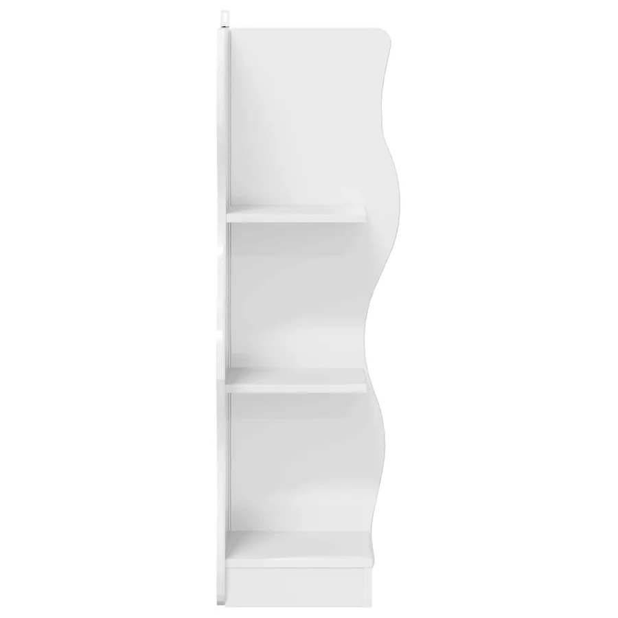 Étagère d'angle avec étagère Blanc brillant 34 x 33 x 102 cm - 4