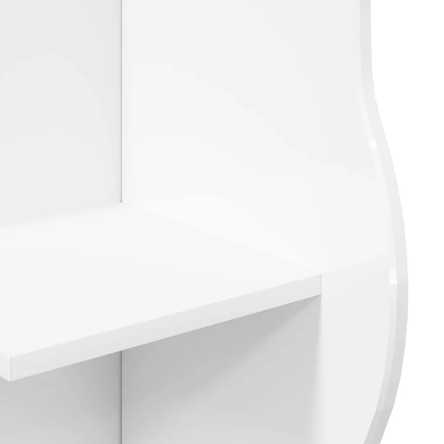 Étagère d'angle avec étagère Blanc brillant 34 x 33 x 102 cm - 6