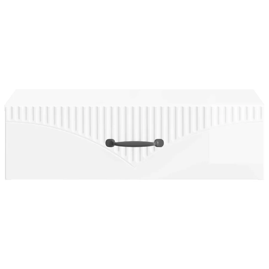 Table d'appoint murale Blanc brillant 59 x 34,5 x 17 cm - 5